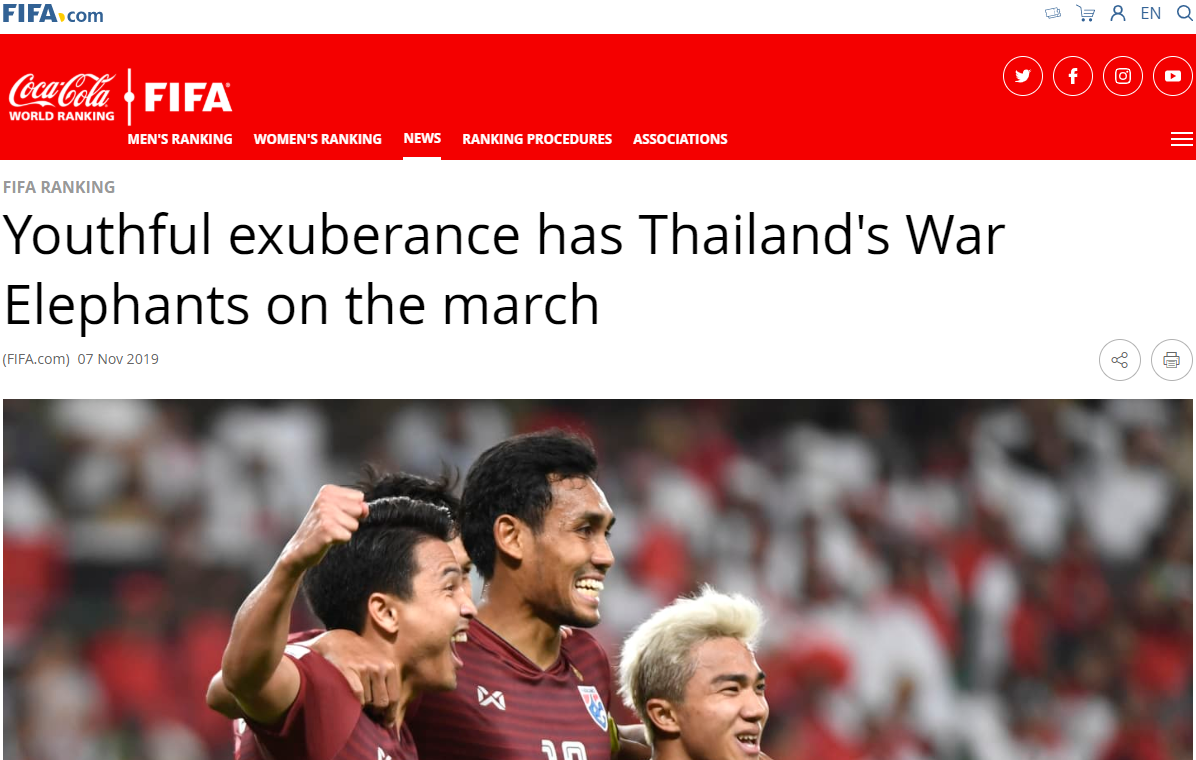 Thái Lan bất ngờ nhận tin vui từ FIFA trước trận đấu với Việt Nam