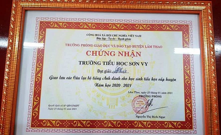 Phú Thọ: Trường Tiểu học Sơn Vy lá cờ đầu giáo dục huyện Lâm Thao