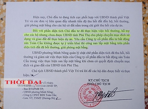 du an kdt moi tay nam viet tri ngang nhien san lap khi chua co quyet dinh cua ubnd tinh