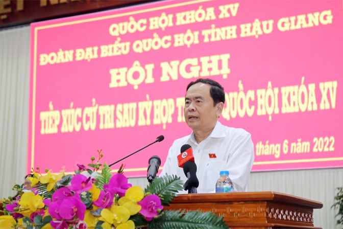 Phó Chủ tịch Thường trực Quốc hội Trần Thanh Mẫn tiếp xúc cử tri tại Hậu Giang