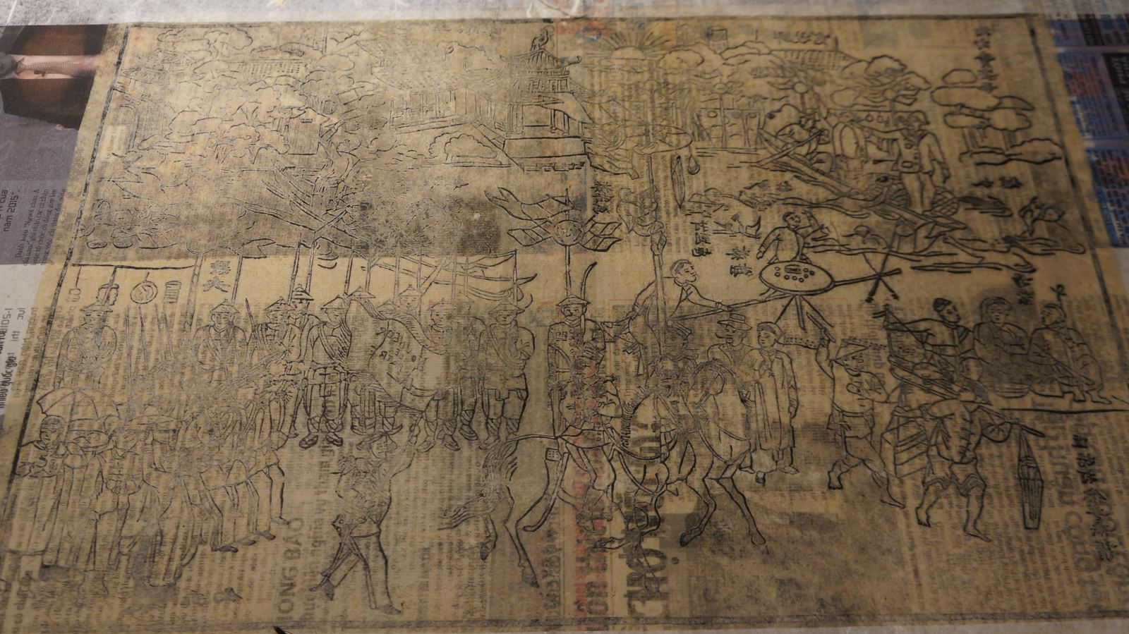 tranh dan gian viet nam thu choi tao nha ngay tet qua trien lam net xuan