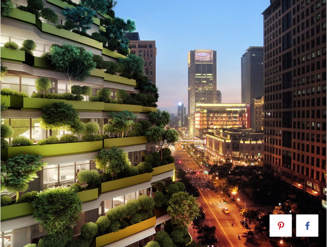 cung tham quan ben trong toa thap xanh hinh xoan oc hap thu khi thai cuc di o dai loan