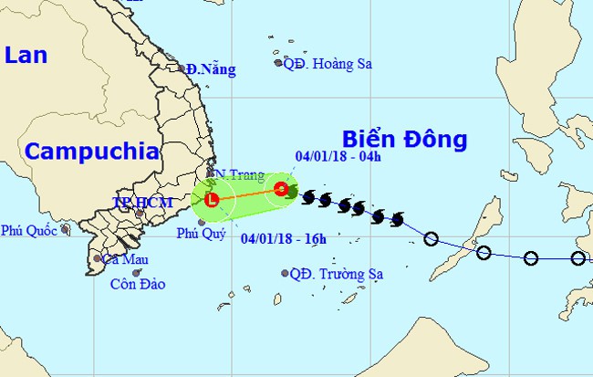 bao bolaven da suy yeu thanh ap thap nhiet doi