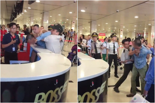 clip khach nam quat mang xong vao nu nhan vien o san bay vi cho rang bi bat xep hang nen check in muon vietjet noi gi