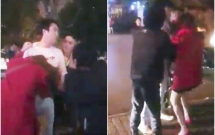 clip nguoi phu nu bi chong tum toc loi ra khoi taxi vi bo con om o nha de di cung nguoi dan ong han quoc gay xon xao