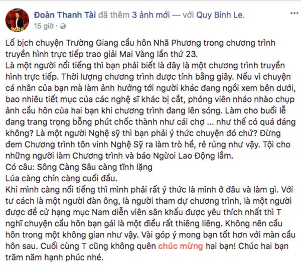 hao hung quay clip cau hon nhung sau do dien vien thanh tai lai lon tieng che bai truong giang