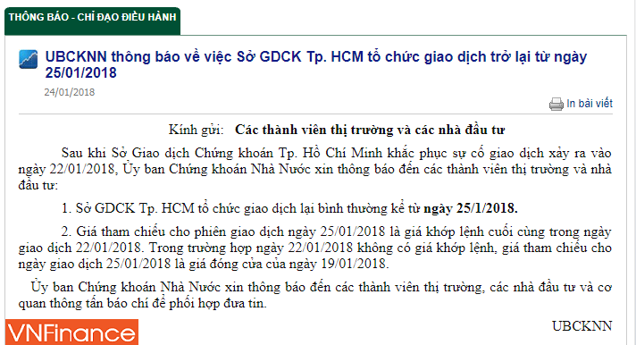 khac phuc xong su co hose se chinh thuc giao dich tro lai tu ngay mai 2501