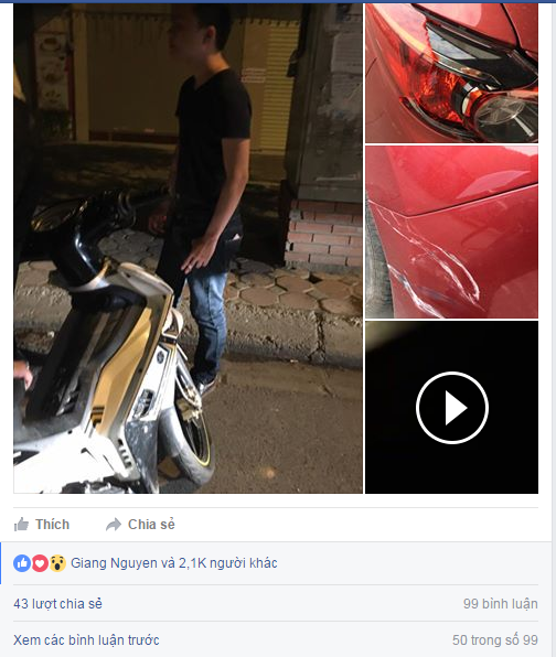 thanh nien say ruou quyet tam cho chu chiec xe bi dam de xin loi va den tien