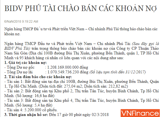 rung dong thuong vu bidv siet no doi tac rao ban khoan no xau gan 2300 ty dong