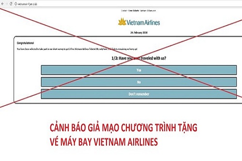 canh giac trang web lua tang ve may bay vietnam airlines mien phi