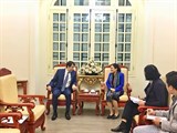 Chủ tịch VUFO Nguyễn Phương Nga tiếp Đại sứ A-déc-bai-gian tại Việt Nam