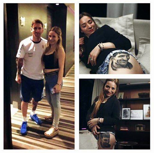 messi bat ngo nhan qua doc tu fan nu xinh dep