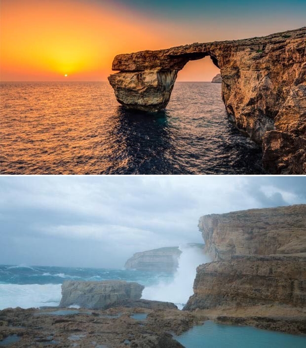 azure window bieu tuong du lich noi tieng o malta da bi sup do xuong bien