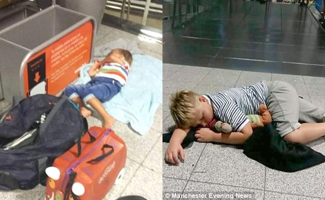 may bay bi tre 26 gio hanh khach bi ep ngu tren san va chi duoc cho 1 voucher mua do an