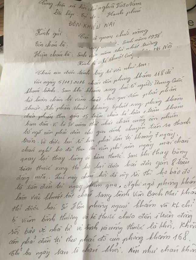 sau vu san phu hon me o phong kham 168 ha noi them 1 benh nhan to phong kham lua dao