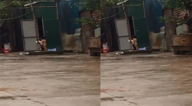 dang thuong be gai 3 tuoi bi me lot do bat ra ngoai duong dung giua troi mua ret