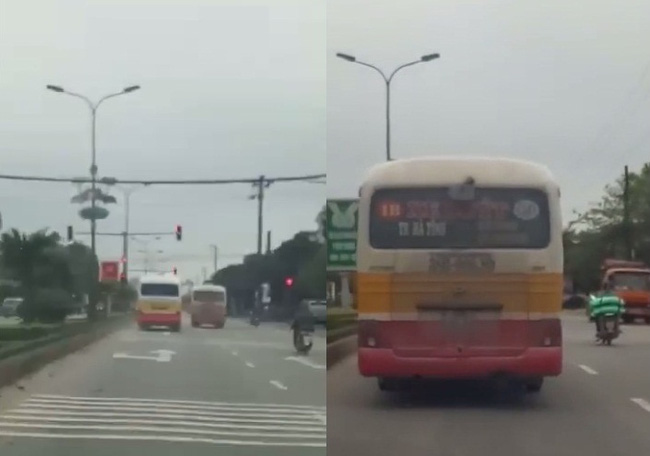 tuoc giay phep lai xe doi voi 2 tai xe xe buyt dua nhau tranh gianh khach tren ql1a