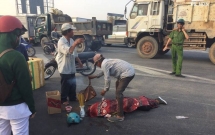 bien hoa xe tai keo le xe may hang chuc met nguoi phu nu tu vong tai cho