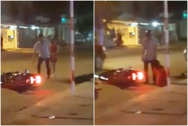 clip co gai tre gao khoc quy xuong van xin vi bi nguoi yeu chui mang giua duong pho