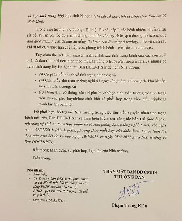 phu huynh truong doan thi diem greenfiel hoang mang vi nhieu hoc sinh dau bung day hoi cung luc