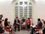 Chủ tịch VUFO tiếp xã giao đoàn Hòa Tài (Trung Quốc)