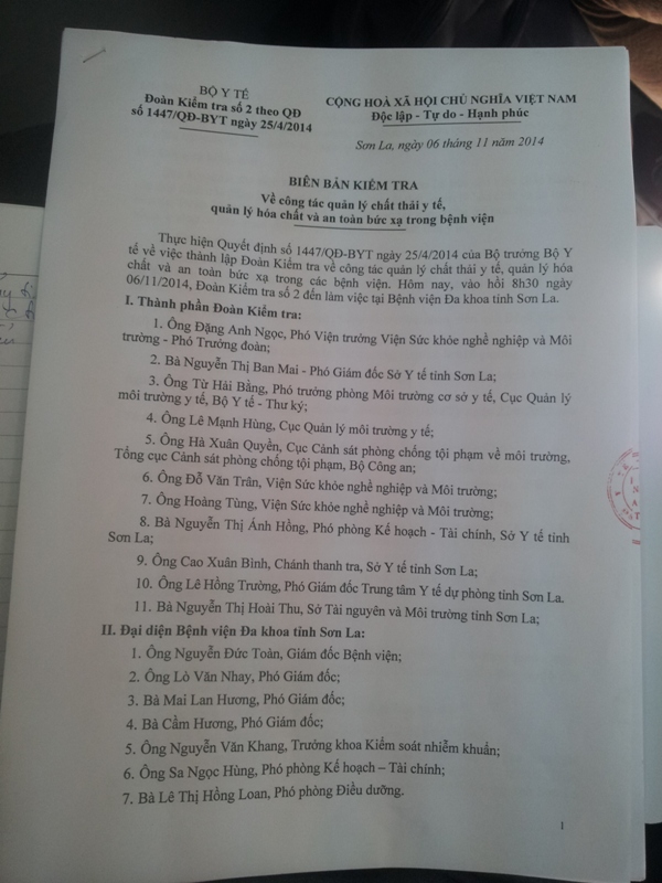 bai 2 benh vien da khoa tinh son la gay o nhiem moi truong