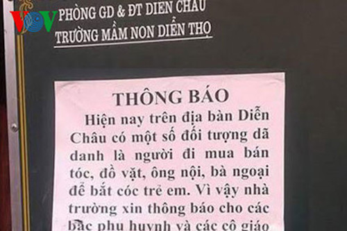cong an nghe an canh bao tinh trang bat coc tre em