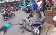 bien hoa xe may va cham voi container 2 nguoi tu vong