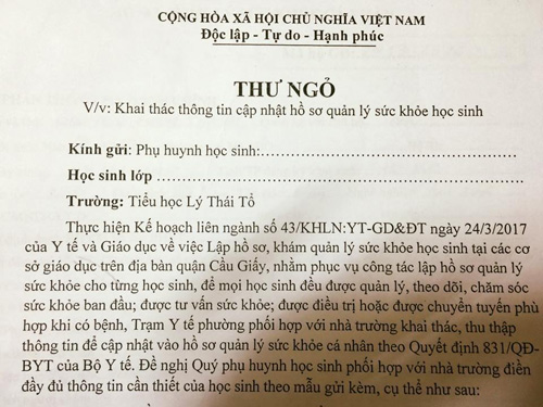 phieu suc khoe nha truong phat cho hoc sinh tieu hoc hoi bien phap tranh thai dang dung so lan co thai so lan say thai