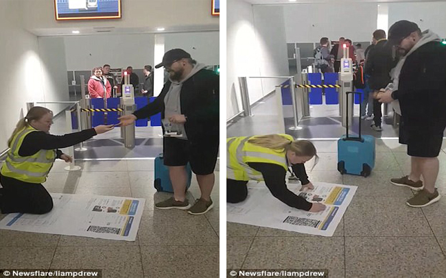 anh chang cu nhay di check in san bay voi tam ve khong lo to gan 1m