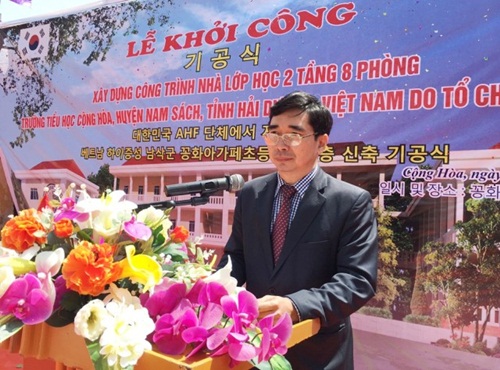 ahf han quoc tai tro 100000 usd xay truong tieu hoc o hai duong