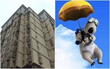 bat chuoc nhan vat trong phim hoat hinh cau be cam o nhay tu tang 5 xuong dat