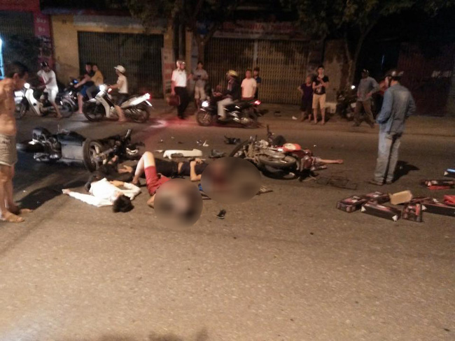 hai phong hai xe may dam nhau 4 nguoi thuong vong