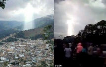 sau tham hoa lo dat tai colombia nguoi ta thay mot bong hinh nhu cua chua xuat hien tren bau troi
