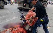 bac ninh nguoi phu nu cho hang bi xe tai can chet thuong tam