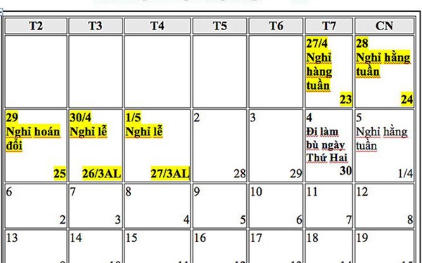 trinh gop nghi le 304 15 va tet duong lich lieu co kha thi