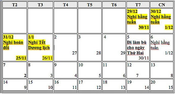 trinh gop nghi le 304 15 va tet duong lich lieu co kha thi