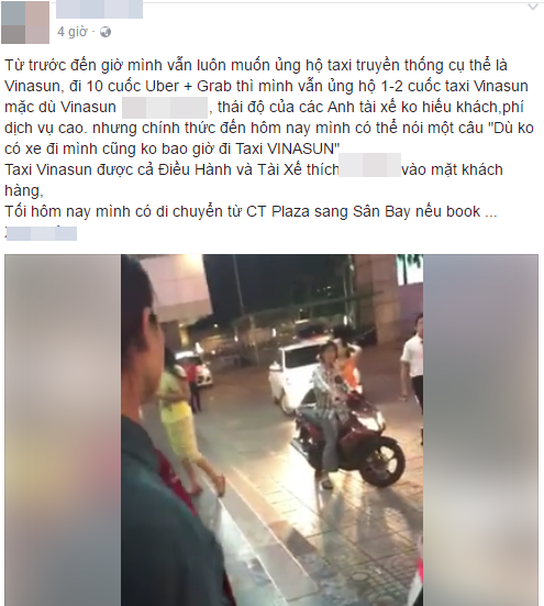 chuyen gay tranh cai co gai buc xuc khi tai xe tu choi vi bat taxi tu ct plaza vao san bay chi 600 met