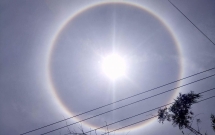 mat troi voi vong hao quang ky la xuat hien o hue khien nguoi dan xon xao