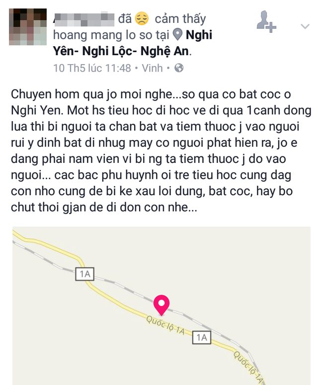 dieu tra thong tin nguoi dan ong la mat tiem thuoc de bat coc hoc sinh tieu hoc o nghe an