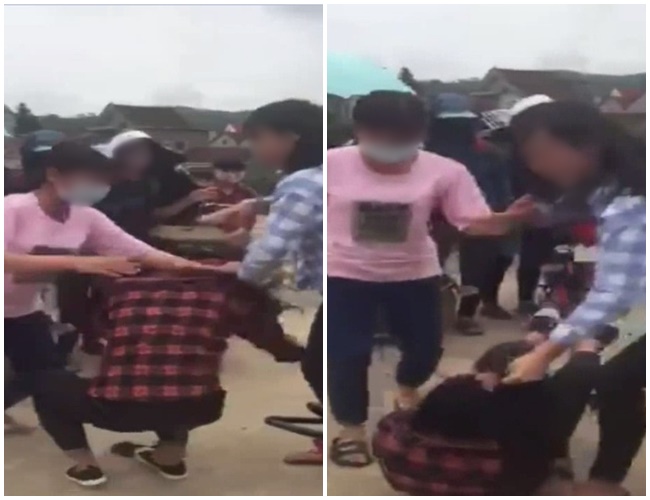 dieu tra clip 2 nu sinh nghe an tat bom bop vao mat ban gay xon xao