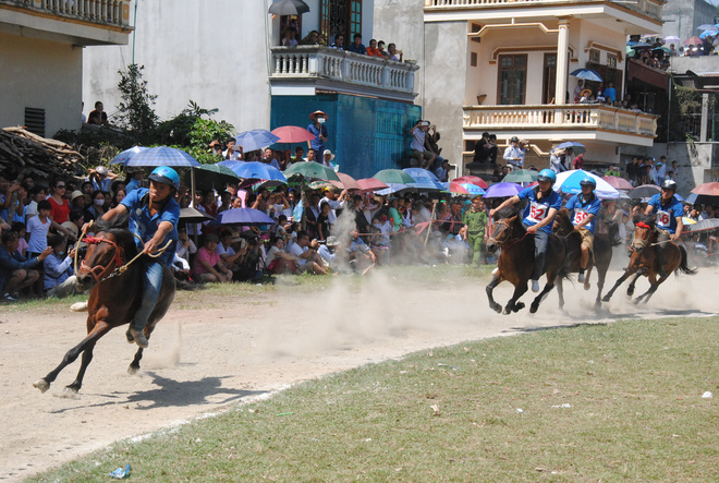 bat chap cai nong 40 do c hang nghin nguoi dan doi nang xem dua ngua o bac ha