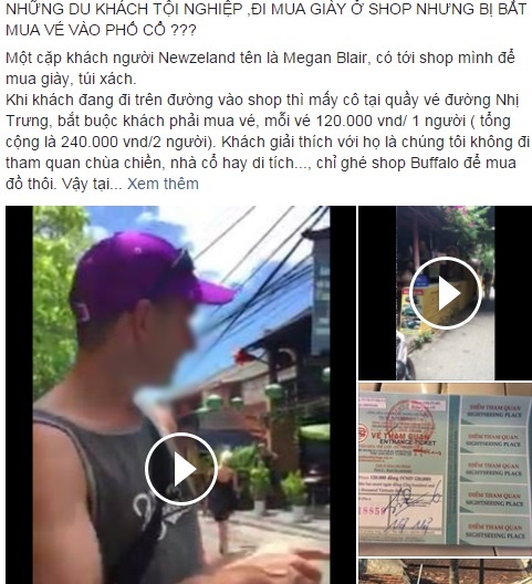 hoi an len tieng viec khach nuoc ngoai bi ep mua ve vao pho co