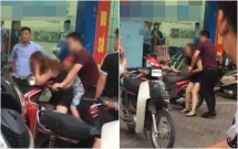 ha noi mac con gai gao khoc nguoi dan ong van dam lien tiep vao mat vo den chay mau tren pho xa dan