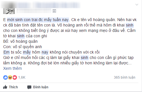 nghe loi dan mang xui dai chong dat ten cho con qua soc vo gian doi may ngay doi di doi khai sinh