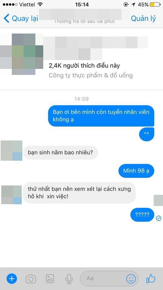 xung minh hay em khi di xin viec cau chuyen o quan tra sua khien cu dan mang ram ro tranh cai