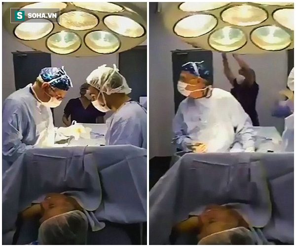 clip gay phan no bac si vua phau thuat cho benh nhan vua dan mat vao ti vi xem bong da