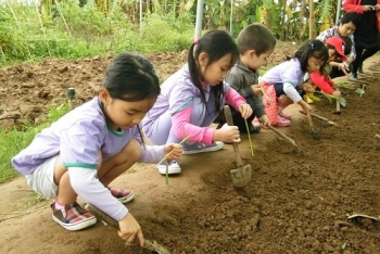 Để trẻ làm nông dân