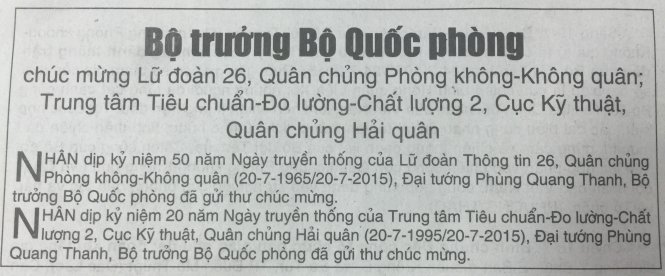 bo truong phung quang thanh gui thu chuc mung hai don vi