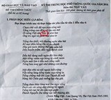 Bộ Giáo dục & Đào tạo khẳng định không nhầm lẫn trong đề thi Ngữ Văn